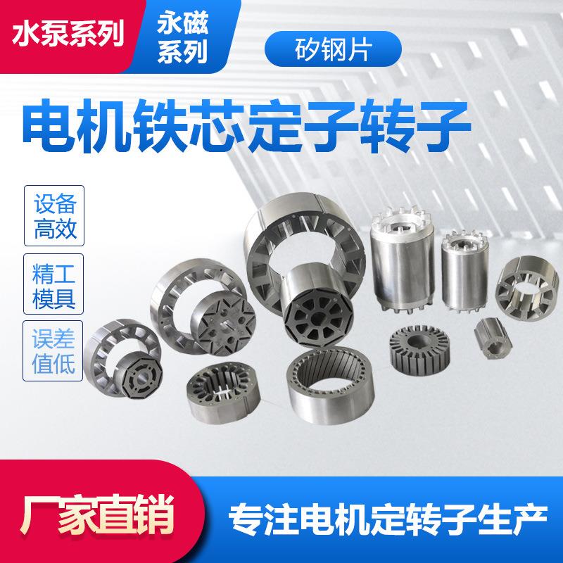 厂家供应电机硅钢片定转子永磁单项铁芯矽钢片配件冲片
