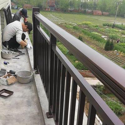 铝艺护栏阳台栏杆玻璃别墅楼顶露台家用简易组装式安全铝合金栏杆