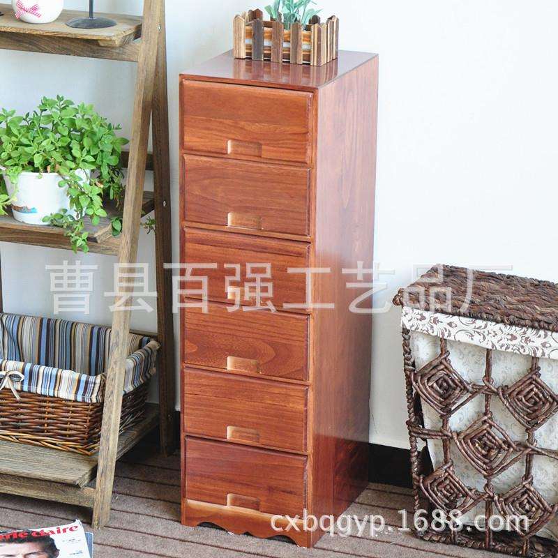 木质抽屉式收纳柜 整理饰品办公桌面喷漆收纳柜木柜
