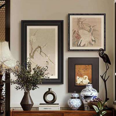 实木挂画宋氏美学茶室新中式客厅装饰画餐厅斗柜卧室玄关