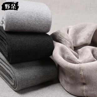 深灰色踩脚裤 螺纹外穿加厚保暖打底袜裤 女秋冬季 竖条纹加绒打底裤