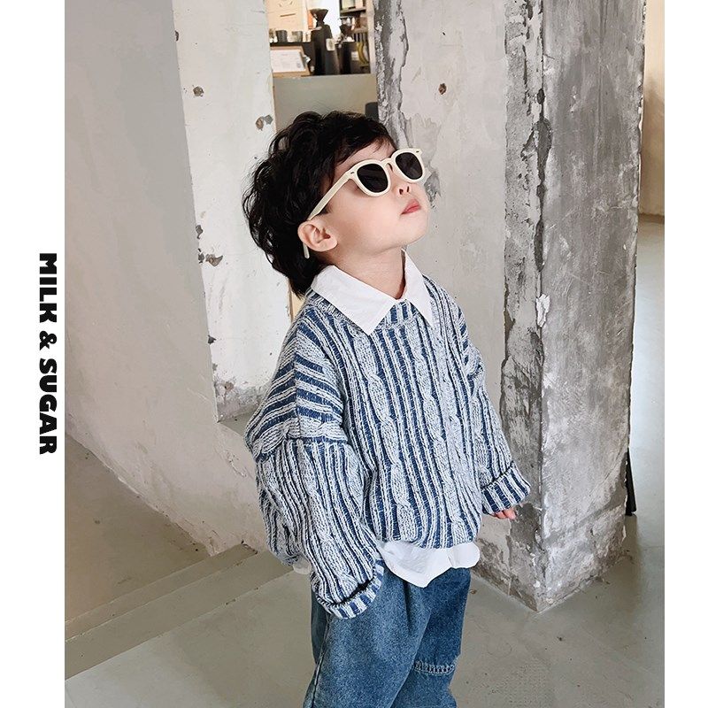 男小童条纹毛衣春秋季时髦宝宝针织衫上衣韩版帅气儿童套头衫潮酷,童装/婴儿装/亲子装,毛衣/针织衫,淘宝优惠券,粉丝福利购,淘宝优惠卷