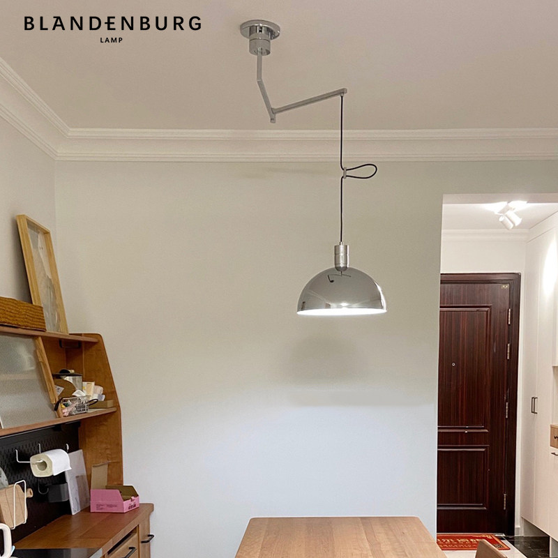 可移动饭厅吊灯包豪斯设计感玻璃创意复古餐桌灯具摇臂滑动岛台灯,家装灯饰光源,餐厅吊灯,淘宝优惠券,粉丝福利购,淘宝优惠卷