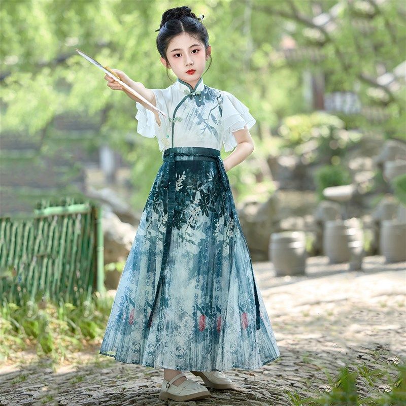 女童汉服马面裙夏天套装2025新款儿童中国风唐装小女孩古风新中式,童装/婴儿装/亲子装,唐装,淘宝优惠券,粉丝福利购,淘宝优惠卷