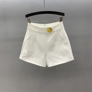 气质高腰百搭显瘦外穿a字阔腿热裤 女2025年春夏新款 短裤 黑色西装