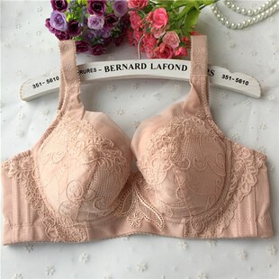 新夏超薄款蕾丝全罩杯大尺码内衣聚拢调整型大胸显小95B95C白色