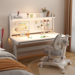 升降书桌儿童学习桌小学生家用写字书桌实木可升降学习桌写字桌