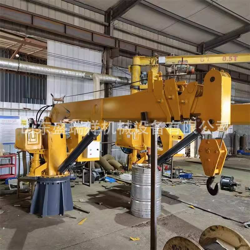 8吨船吊船舶车载伸缩臂起重机货物搬运船头吊油电两用液压传动吊