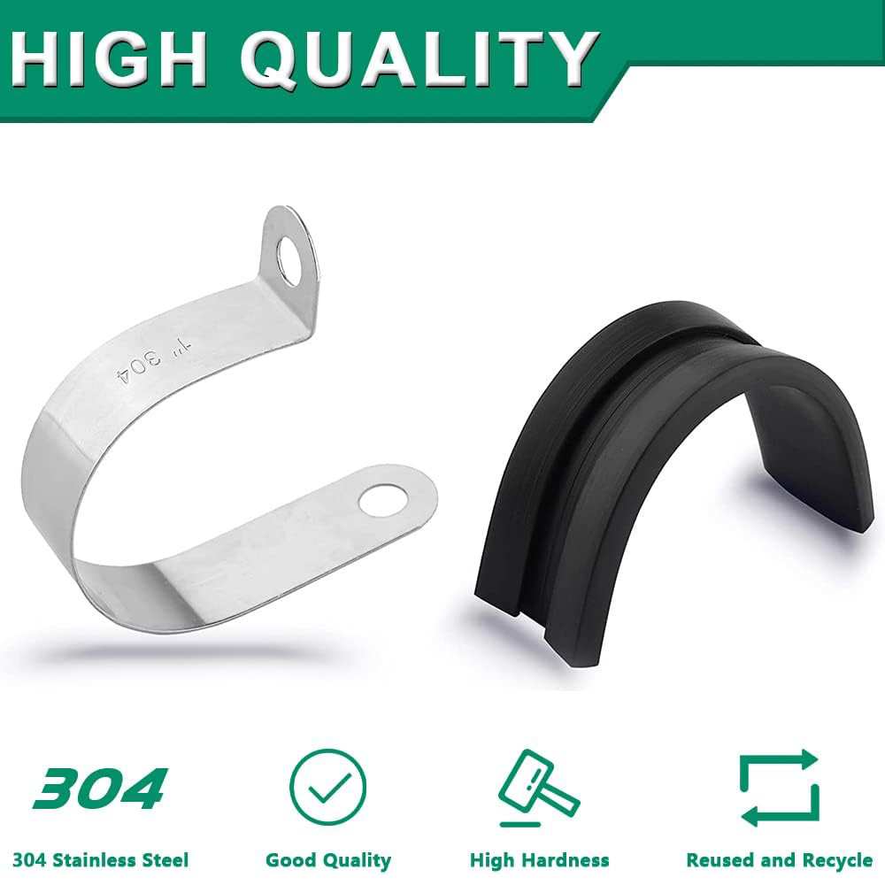 跨境  110PCS盒装 304不锈钢连胶条卡箍喉箍/缓冲绝缘电缆管夹