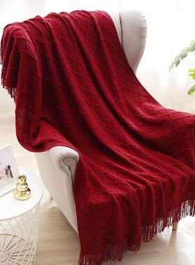 红色毛毯红色毯子结婚沙发毛毯盖毯床尾巾床毯床旗陪嫁毯披肩线毯