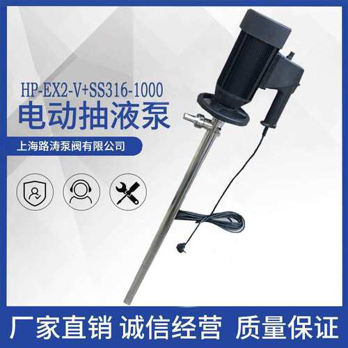 HP-EX2-V+SS316-1200隔爆电动插桶泵全封闭调速抽液泵化工油桶泵