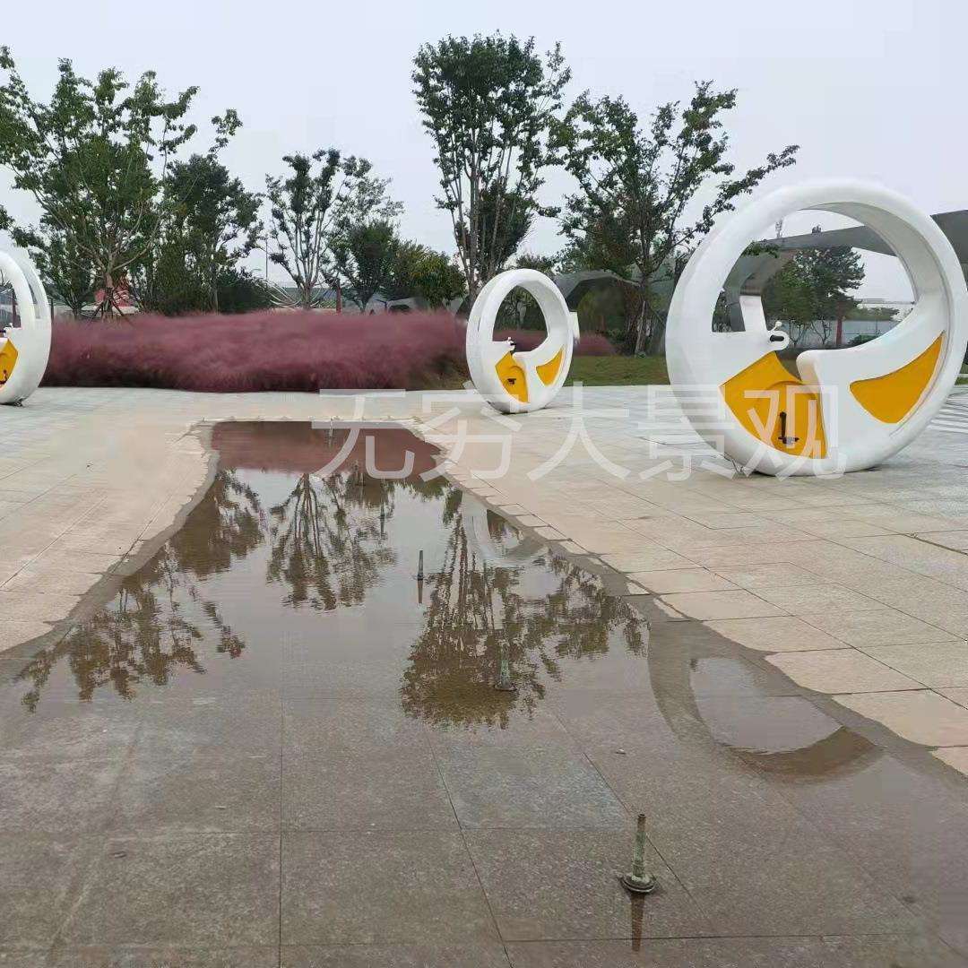 亲子互动无动力水车发电 互动式喷水水车 山东单车景观喷泉厂家