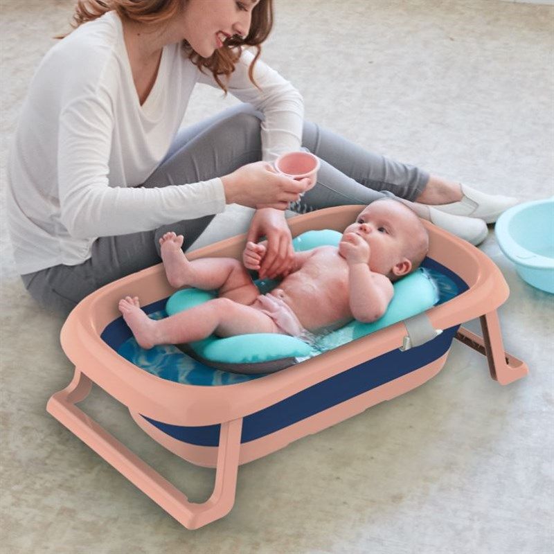 家用保温婴儿洗澡盆 婴幼儿宝宝泡澡坐浴盆 便捷轻薄儿童折叠浴盆