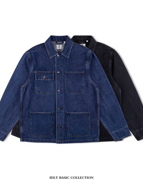 IDLT 高品质 12.8oz重磅牛仔夹克外套宽松密歇根 水洗蓝色工装 潮
