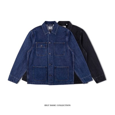 IDLT 高品质 12.8oz重磅牛仔夹克外套宽松密歇根 水洗蓝色工装 潮