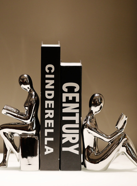 轻奢现代办公室书房美女书靠书挡书夹书立摆件客厅酒柜装饰品摆设