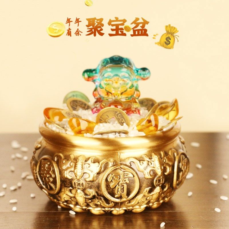 客厅摆件纯铜聚宝盆摆件招财进宝聚财财位摆件乔迁店铺送礼如意盆,家居饰品,桌面摆件,淘宝优惠券,粉丝福利购,淘宝优惠卷