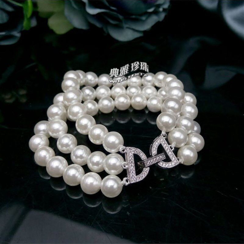 珍珠手链女多层韩版简约配饰个性法式三层手饰大气百搭饰品