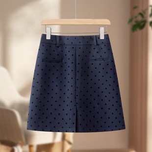 百搭显瘦简约西装 高腰时尚 包臀短裙 新款 开叉波点半身裙女2025夏季