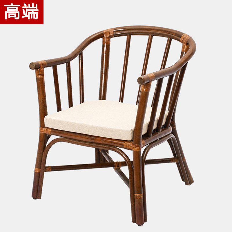藤椅天然真藤老人椅单人腾椅藤编办公椅子家用阳台书房靠背餐椅子