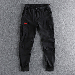 束脚裤 男纯色潮流立体裁剪青年工装 速干面料卡扣腰带休闲裤 布袋装