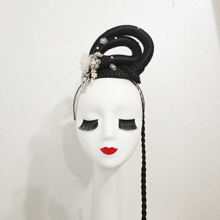 古典舞蹈头饰醉春风假发扇子舞艺考新款表演舞台民族风女头饰发饰