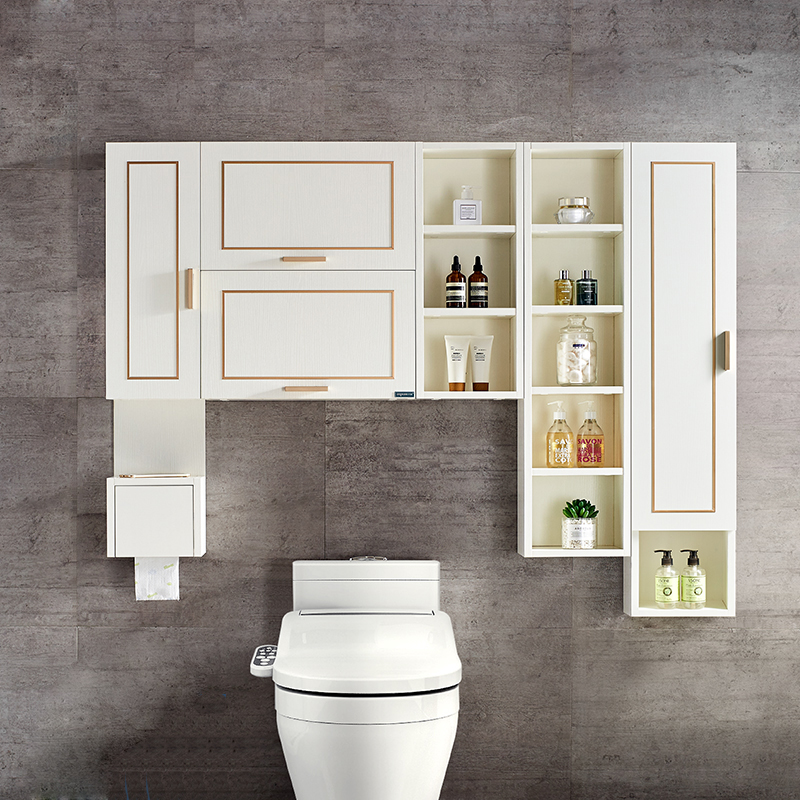实木缝隙柜挂毛巾浴室马桶柜后柜卫生间收纳柜边柜储物壁挂吊柜