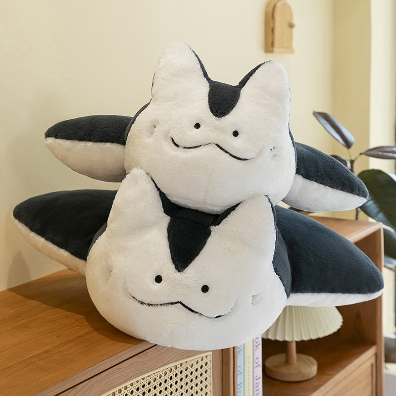 可爱海洋生物魔鬼鱼鳐鱼抱枕儿童布娃娃床上夹腿毛绒玩具生日礼物