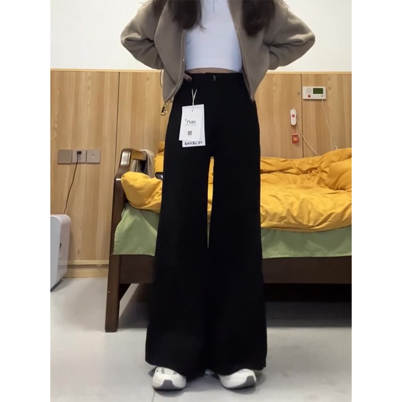 大码不贴腿微喇牛仔裤女胖mm梨型身材裤子修身显瘦气质喇叭裤秋冬