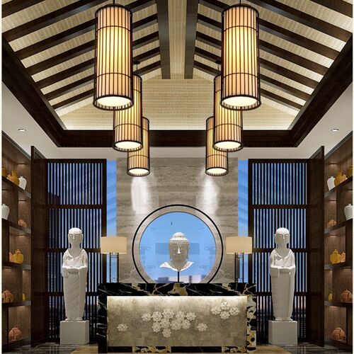 新中式火锅店吊灯中国风铁艺餐桌灯创意鸟笼灯仿古餐厅羊皮红灯笼