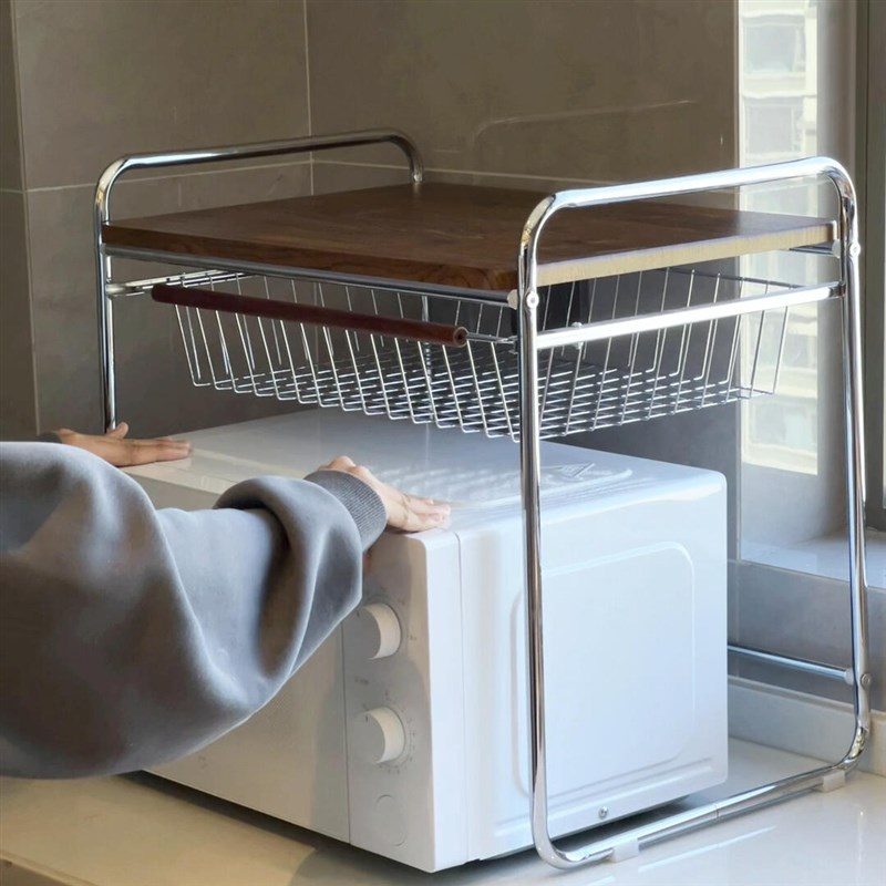 微波炉置物架子台面烤箱支架空间利用神器多功能抽屉式电饭煲支架