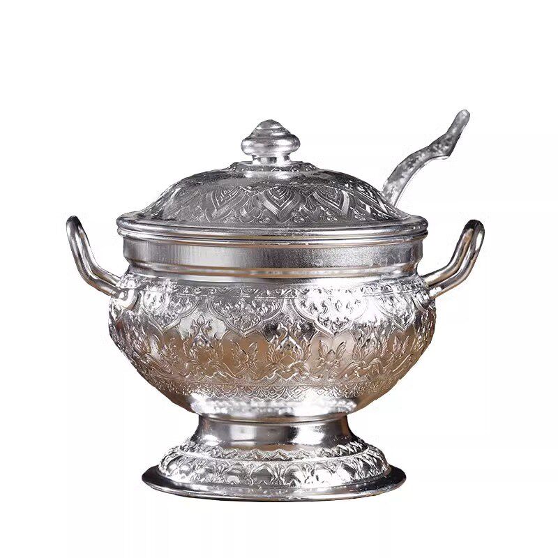 冬阴功汤锅饭锅高脚双耳锅锡锅泰式餐具器皿盛器厨房用品泰国饭桶