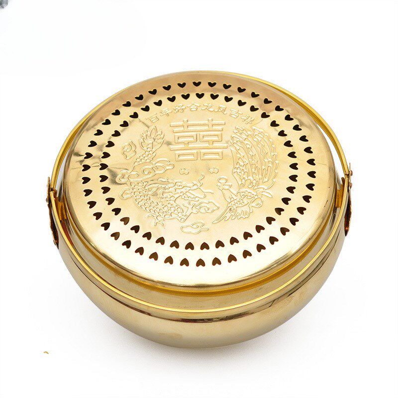 传统婚礼用品铜火炉婚庆铜火冲结婚火铳铜火囱手炉旺盆炉陪嫁唐延