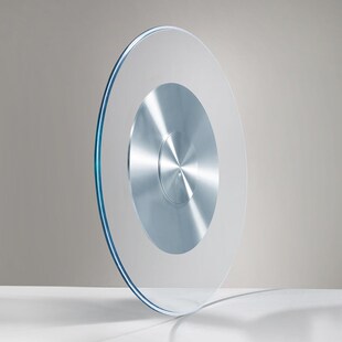 钢化玻璃转盘圆桌旋转台面餐桌带圆盘家用手动圆形大桌面饭桌底座