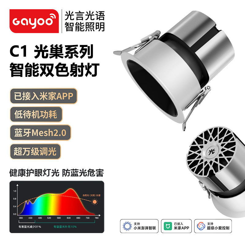 光言光语C1光巢系列防眩智能射灯图片
