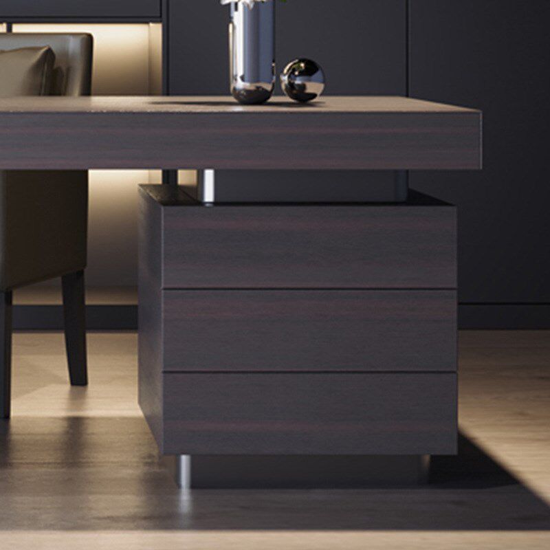 轻奢意式极简实木书桌现代简约客厅家用电脑桌高端老板书房办公桌