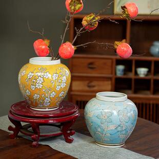 青花瓷新中式花瓶摆件手绘陶瓷家居客厅餐厅书房装饰插花鲜花器