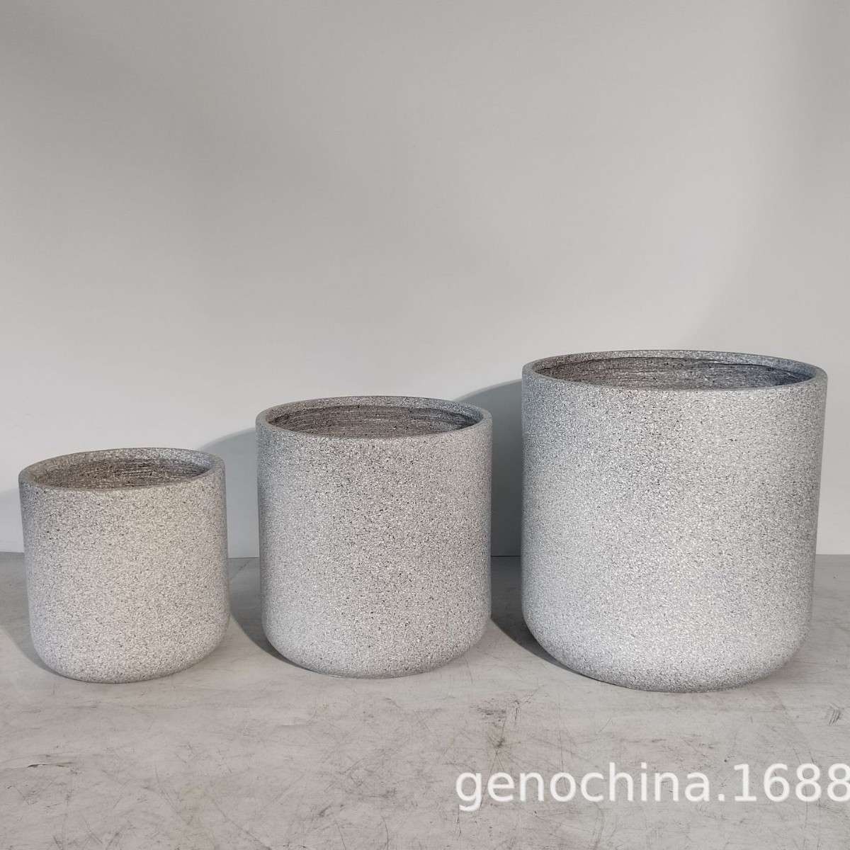 新中式园林花盆种花  花园装饰摆件绿植盆栽花盆套装三件套-5