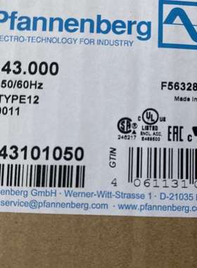 Pfannenberg风机pf43.000 f467221 P/N:11643101050