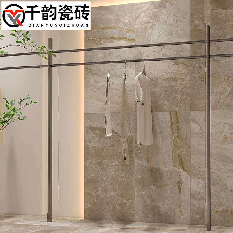 仿大理石瓷砖600x1200微哑面客厅地砖民宿酒店咖色卫生间墙砖
