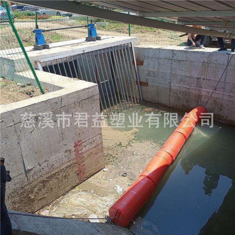 河道横截式防污浮排 水上打捞作业周围用浮体 洞头水电站垃圾拦截