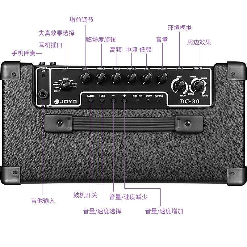 JOYO电吉他音箱DC-15 全数字音效15W多效果音色卖唱吉它音响