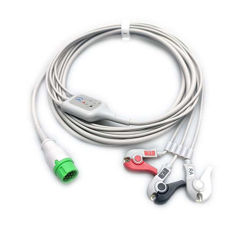 兼容宝莱特A2 A3 A6 A8 Q3 Q4 Q5 Q6 新款12针五导一体心电导联线