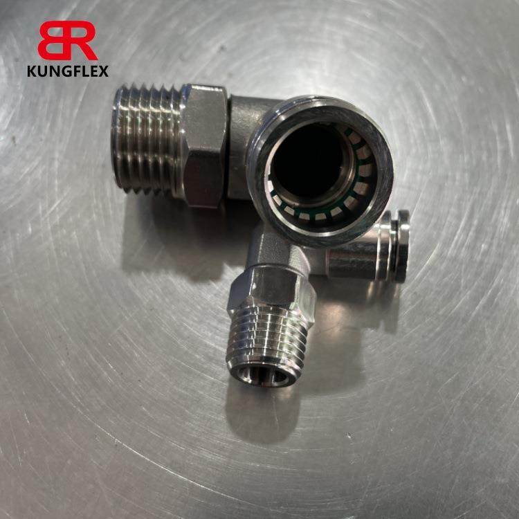 304不锈钢接头PL8-02气管接头PL10-03快插气动外丝PL12-046-01M5