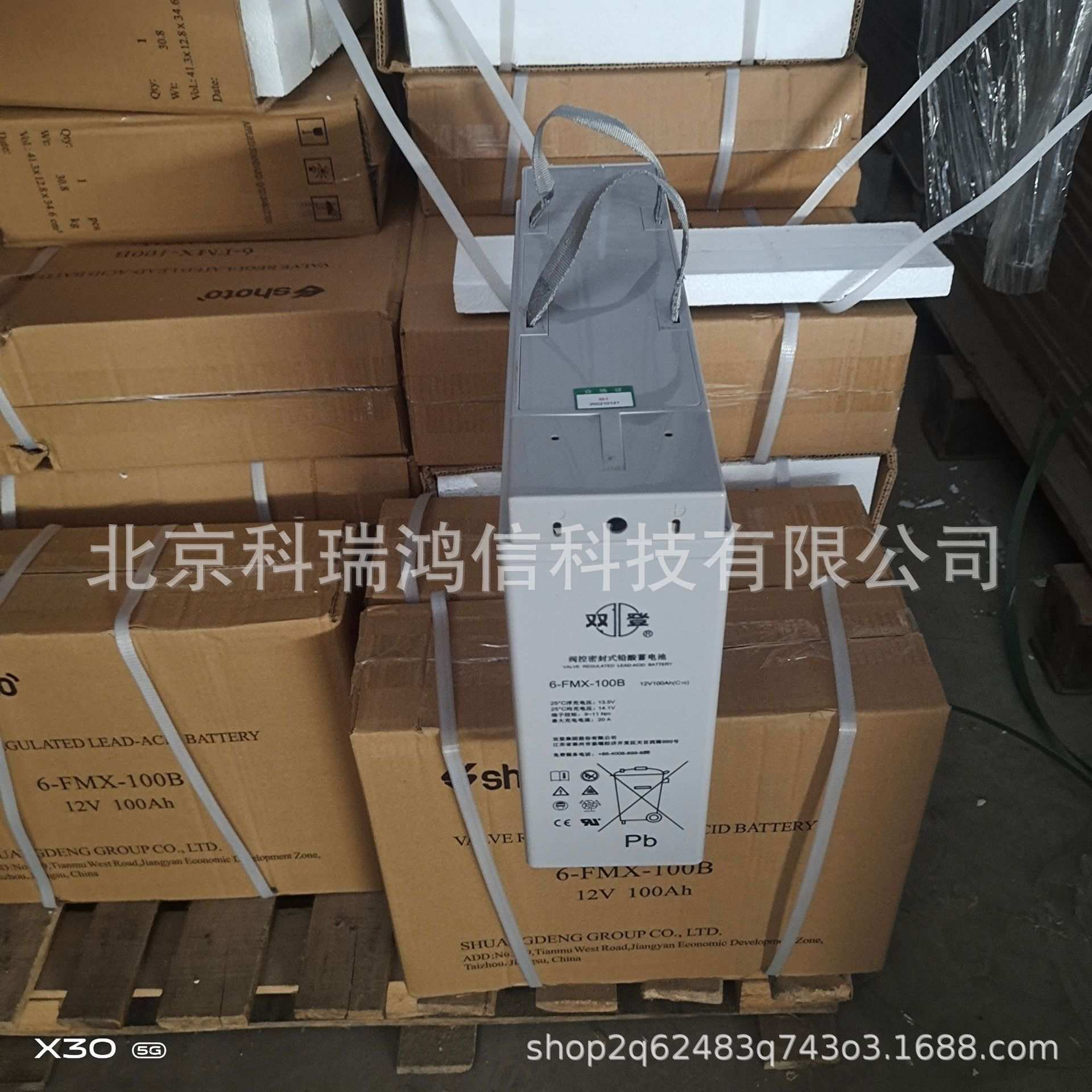 双登6-FMX-100B 铅酸蓄电池组12V100AH通信免维护型狭长蓄电池