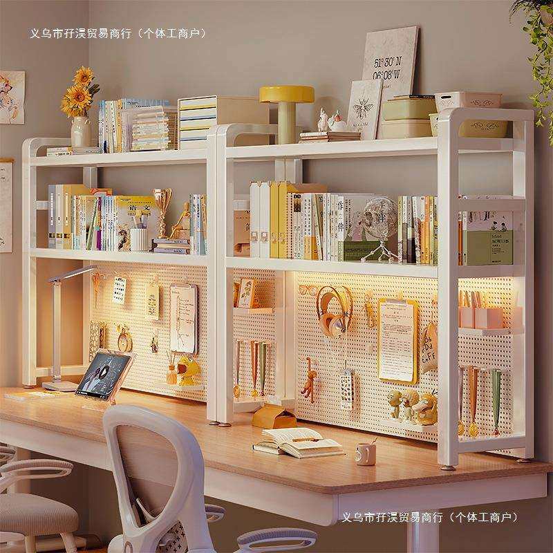 桌面洞洞板置物架桌上书架多层书桌收纳学生宿舍桌电脑桌立式架子