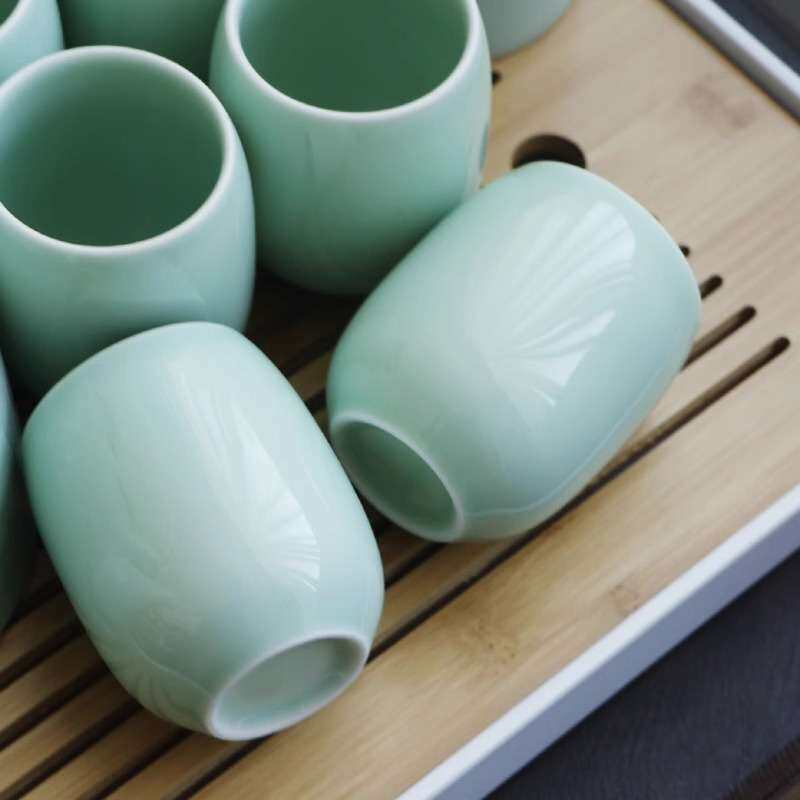 青瓷茶具套装家用茶壶茶杯景德镇陶瓷现代简约日式整套大号提梁壶