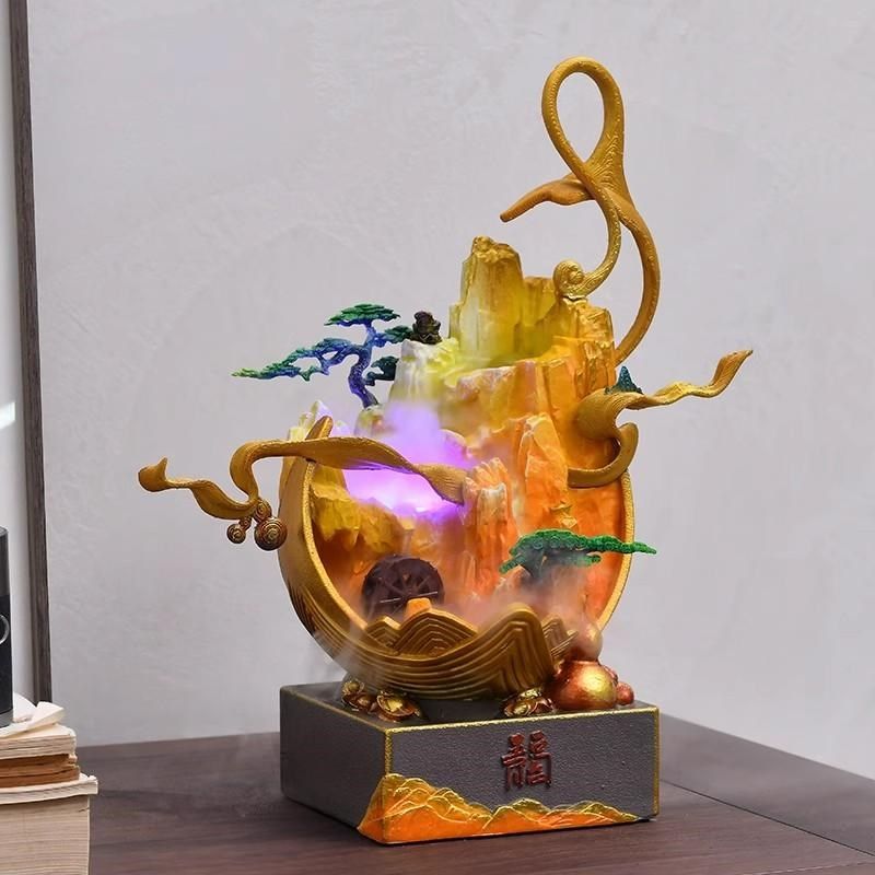 现代简约桌面流水摆件客厅玄关办公室高端大气造景招财循环水装饰,商业/办公家具,景观道具/景观摆件/景观装置,淘宝优惠券,粉丝福利购,淘宝优惠卷