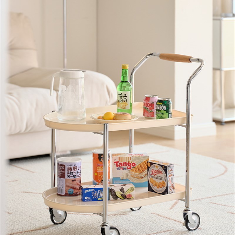 家用沙发边几可移动小茶几网红小推车迷你奶油风小桌子创意小边几