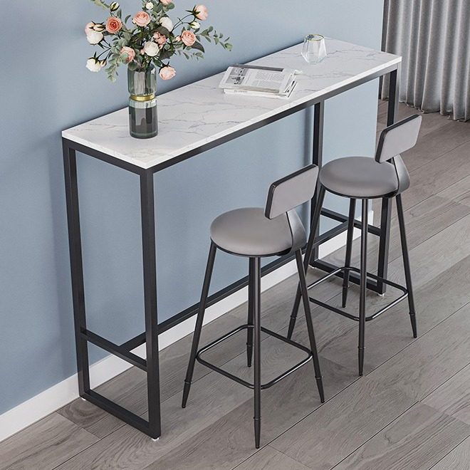 仿大理石岩板小吧台桌北欧简约家用奶茶店桌椅靠墙窄桌隔断酒柜桌,商业/办公家具,酒吧台,淘宝优惠券,粉丝福利购,淘宝优惠卷